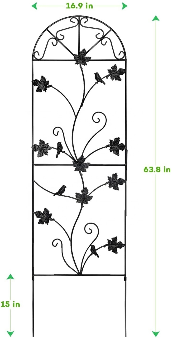 Rustproof Sturdy Black Iron Trellis