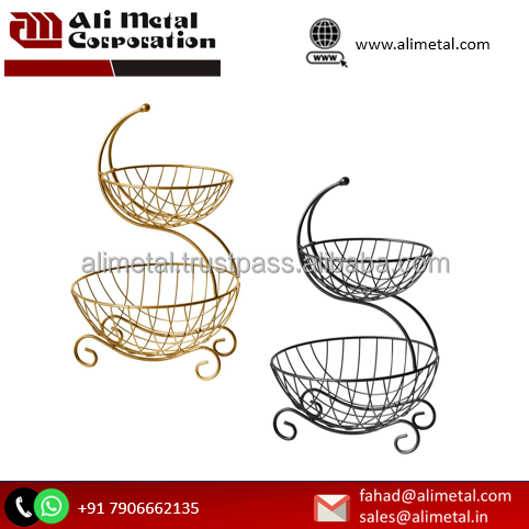 Trending 2 tier copper Basket  for Placing Fruit Vegetables etc in Homes and Kitchens Customizable