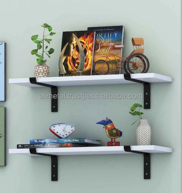 Customizable Modern Square Shape Iron And Wood Wall Shelf Or Display Rack For Wall Decor, Living Room Decor And Bedroom Decor