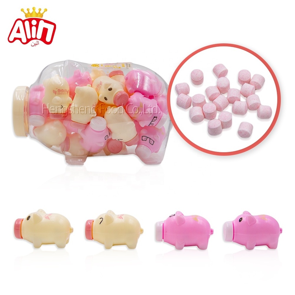 supermarket hot candy daily life  kids novelty candy  Cartoon is interesting  Pig vase  milk tablet candy