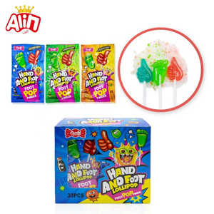 hot seller candy fruity toy  lollipop candy Colorful fingers and feet popping candy with lollipops