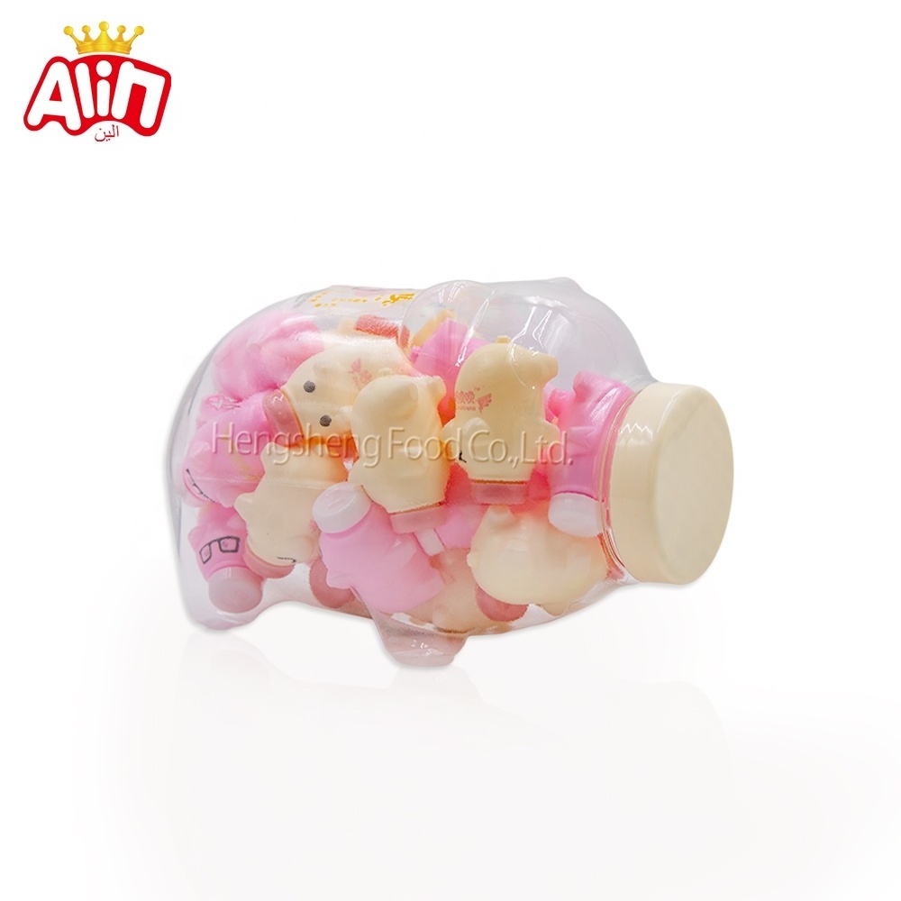 supermarket hot candy daily life  kids novelty candy  Cartoon is interesting  Pig vase  milk tablet candy