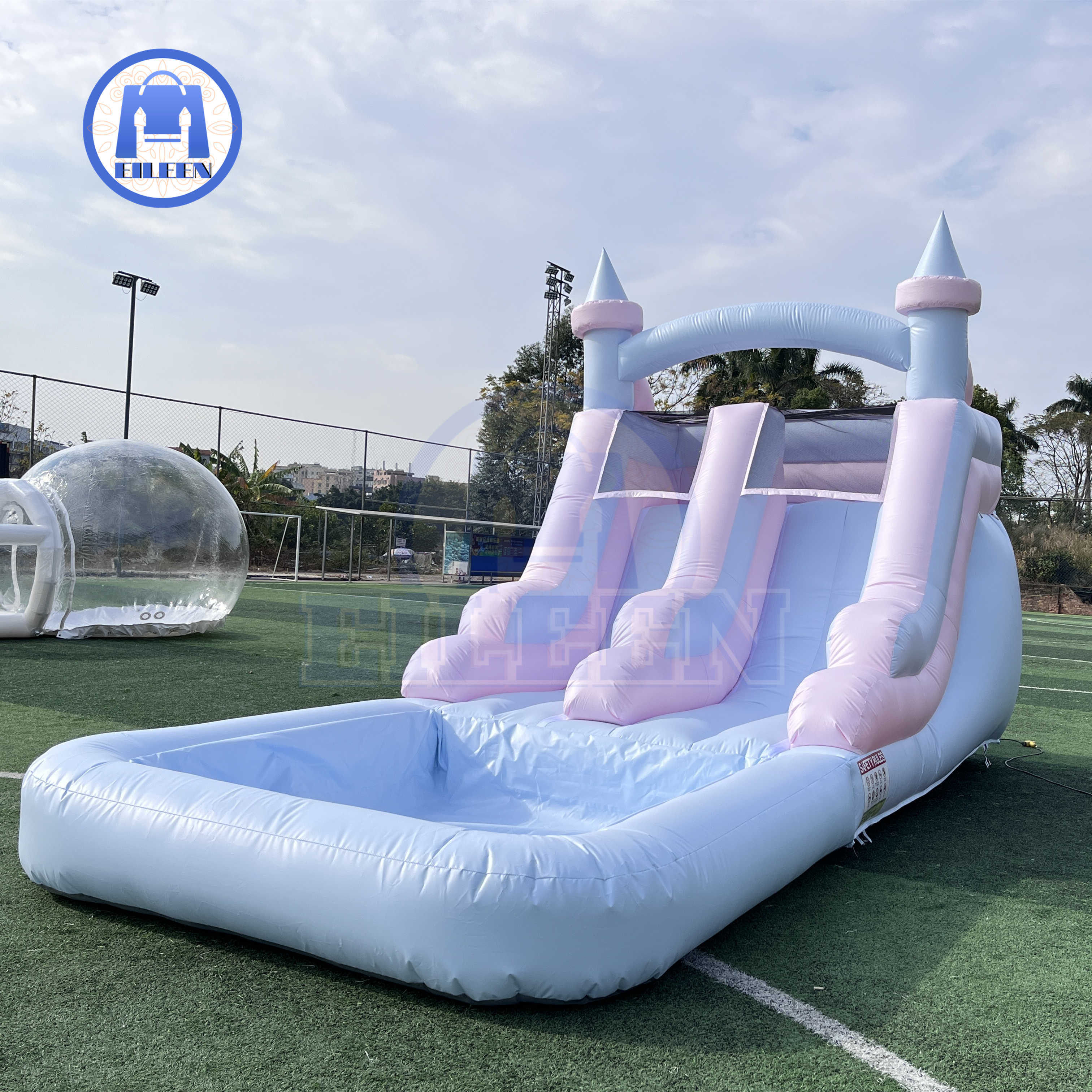 Commercial 20*9*13ft Inflatable water slide with pool for rental and resell in summer fun for kids and adults