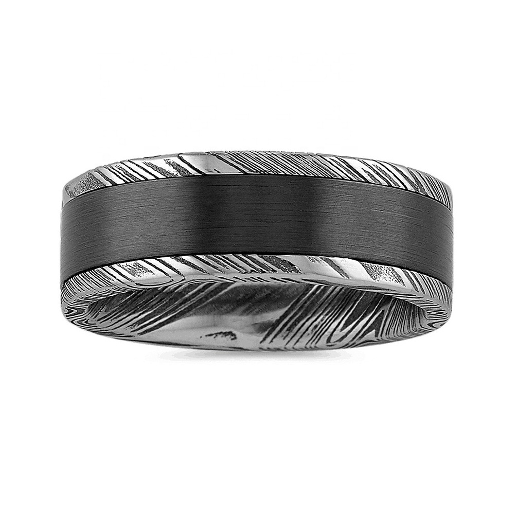 Alin Vogue Jewelry Custom Men's Ring High Quality Stainless Steel Cobalt Chrome Alloy Black Wedding Rings For Men