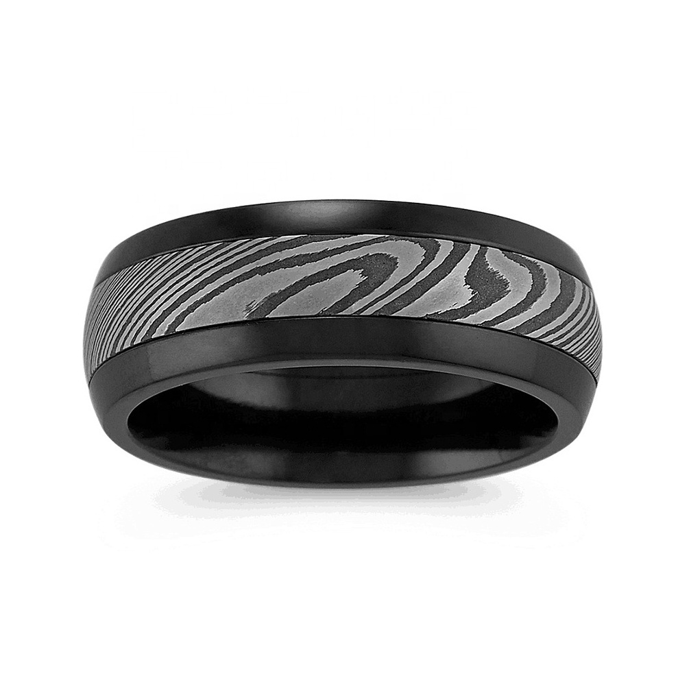 Alin Vogue Jewelry Custom Men's Ring High Quality Stainless Steel Cobalt Chrome Alloy Black Wedding Rings For Men