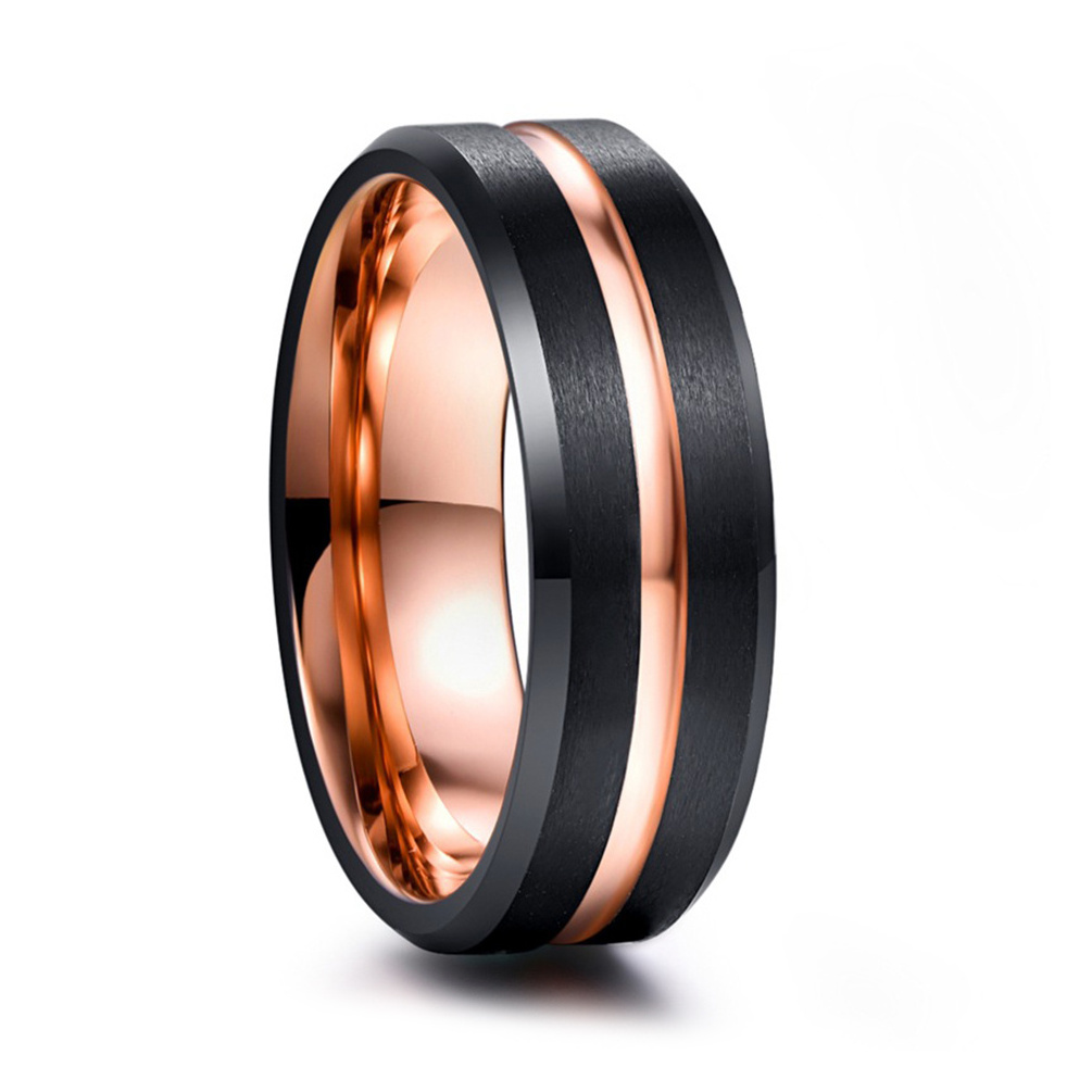 Alin Mens Real Hawaiian Koa Wood And Abalone Shell Opal Inlay Tungsten Carbide Rings Black Wedding Bands