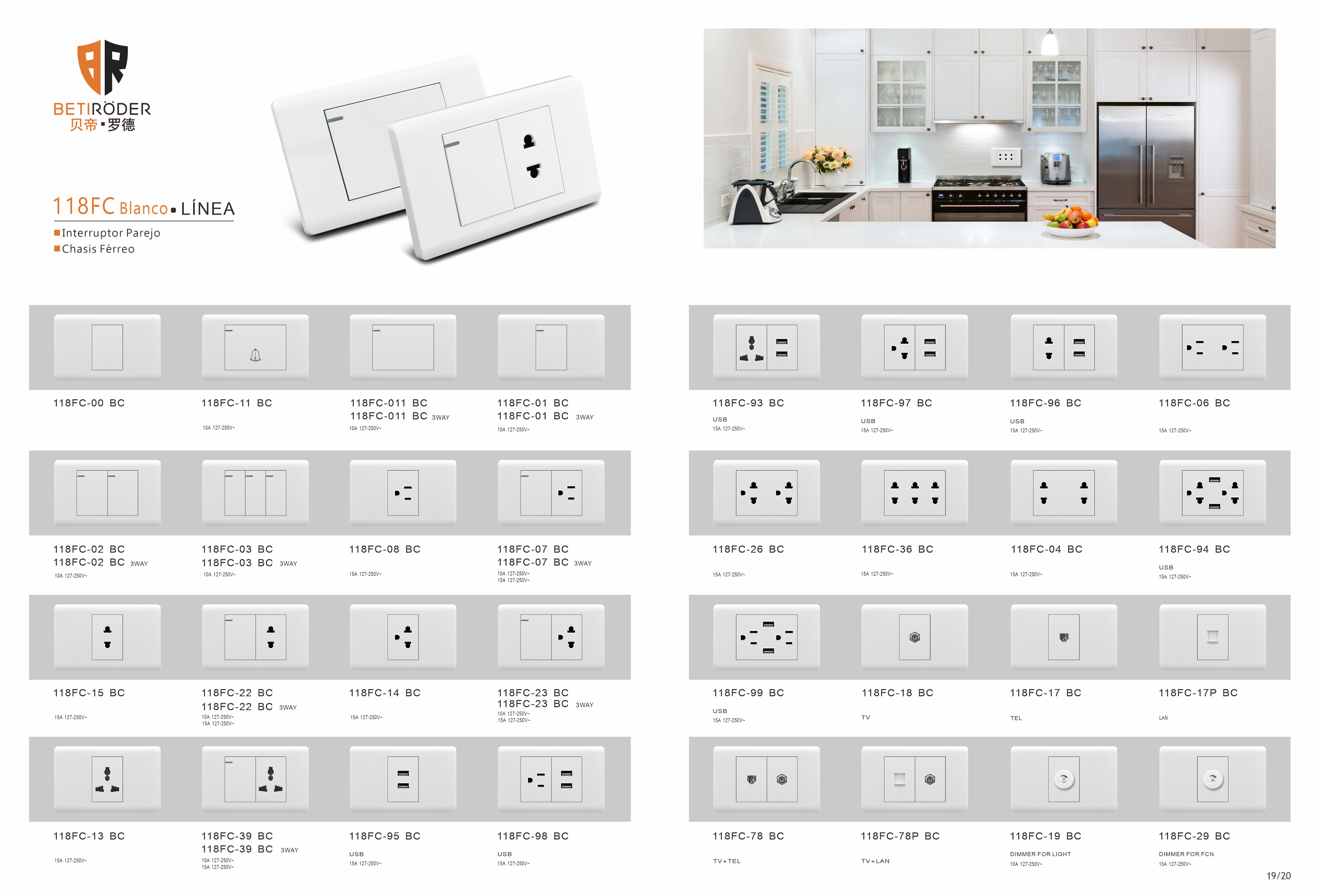 IEC Quality 3 Gang 3 Way Conmutador Triple wall button switch