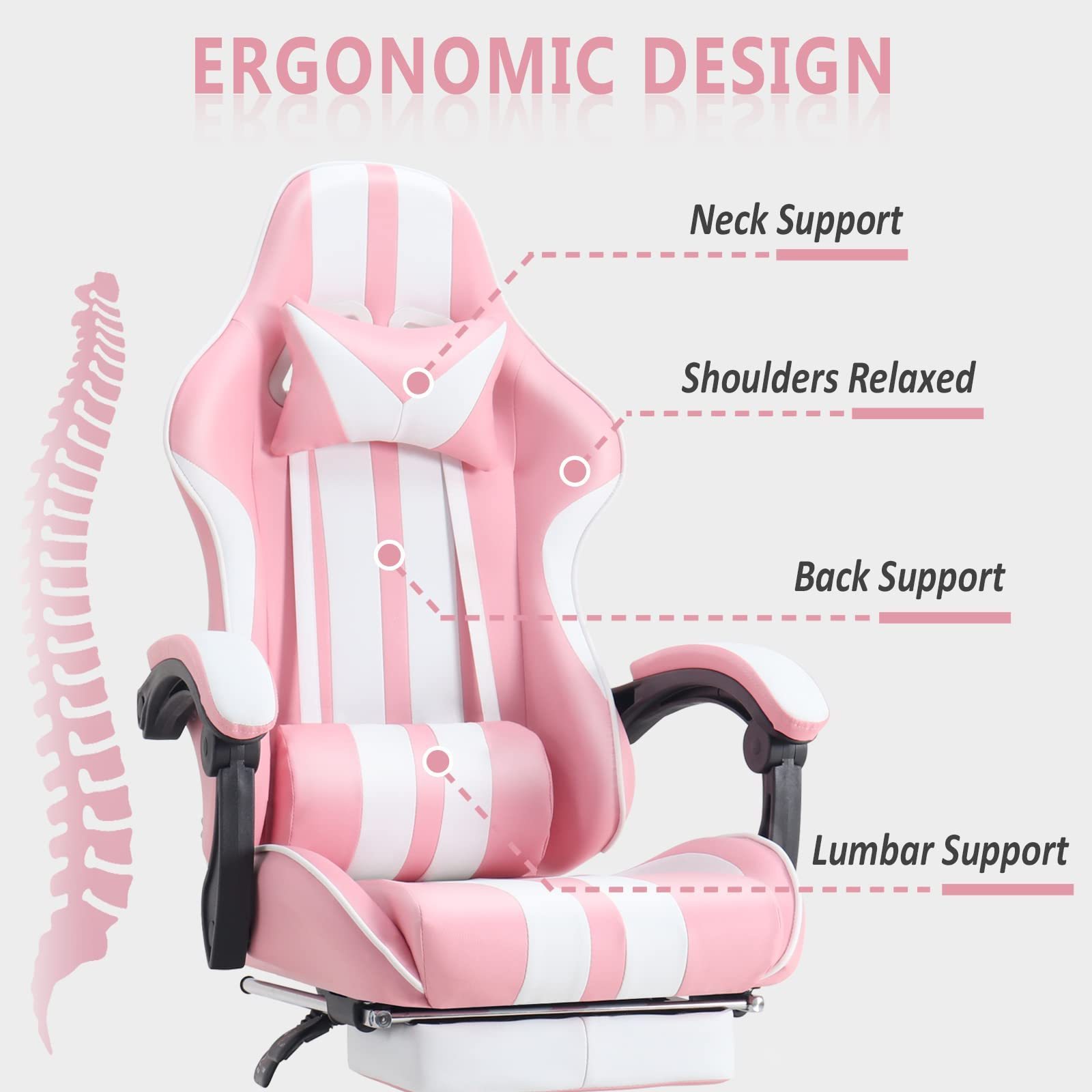 ALINUNU Wholesale Price Gaming Chairs  with Footrest,Ergonomic Racing Style PC Game Computer Chair with Headrest Lumbar Support