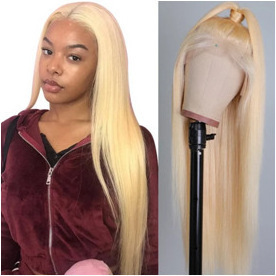 New Honey Blonde Color Remy Brazilian Straight Lace Front Human Hair Wig Frontal Wigs High temperature silk wig Hair for Woman