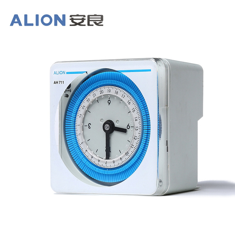 ALION AH711 10A 50Hz Mechanical Programmable Din Rail Analogue 24 Hour Manual Timer Switch 220V 230V Hour Time Switch