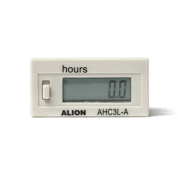 ALION AHC3L 220V White LCD Display Digital Hour Meter Counter With Good Price Din Rail Front panel installation