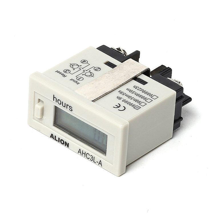 ALION AHC3L 220V White LCD Display Digital Hour Meter Counter With Good Price Din Rail Front panel installation