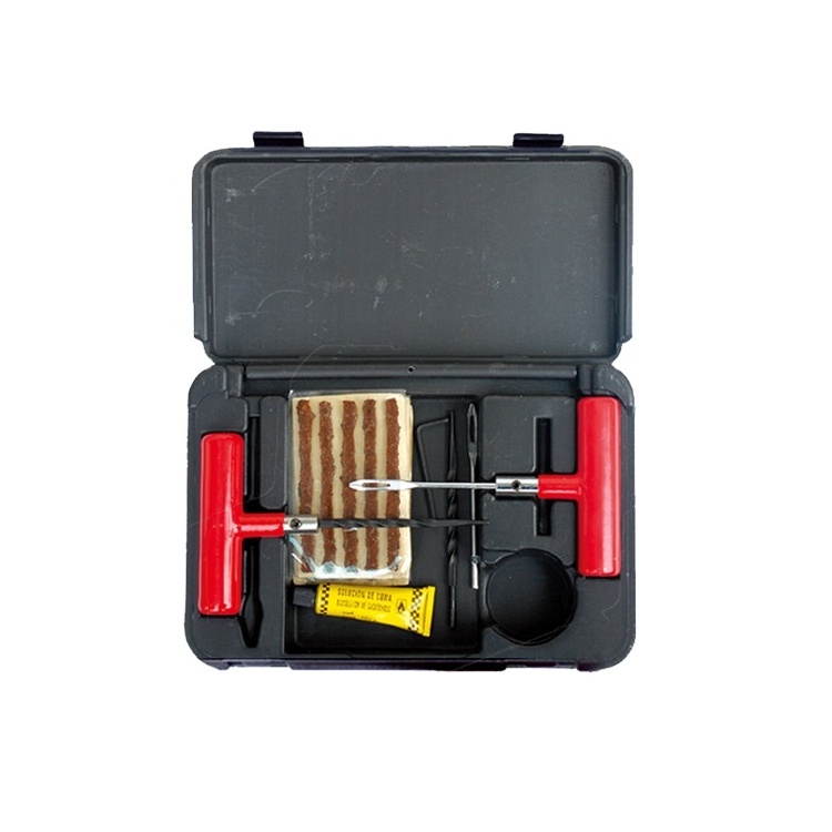 Hand tool tire repair kit with tire plug kit for tubeless tire