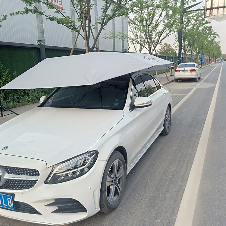 Electric Folding Effective Shading Easy Install Functional White Roof Tent Portable Umbrella Automatic Car Umbrella Shade