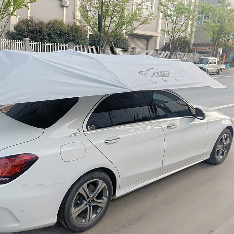 Electric Folding Effective Shading Easy Install Functional White Roof Tent Portable Umbrella Automatic Car Umbrella Shade