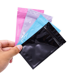 Custom printed heat seal three side sealed zipper plastic food grade pouch  zip lock bag