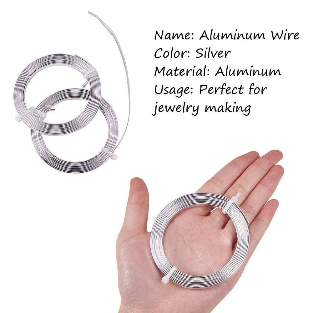 Rawmand Flat Aluminum Wire 3 mm 5mm Craft Jewelry Wire Beading Craft Soft Wire  for DIY Craft Jewelry