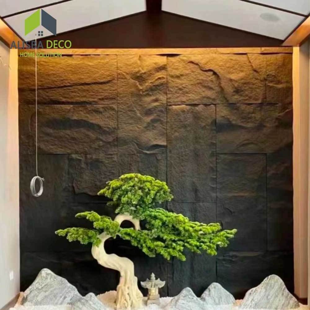 Alisba Fast Installation polyurethane pu stone wall panel Use Indoor And Outdoor Decoration