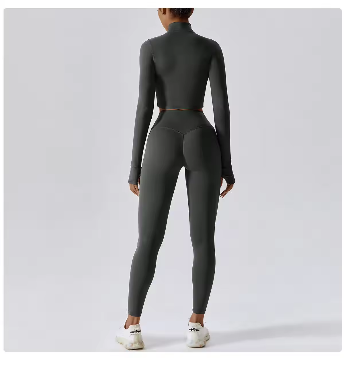 2024 Custom Fitness Yoga wear Wholesale Butt Lift Leggings Full Zip Jacket Gym ActiveWear 4 Pieces Workout Suit Set For women