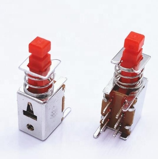 Commonly used self-locking key switch PS-22F04 unlocked 6-pin horizontal Button A03 straight key switch