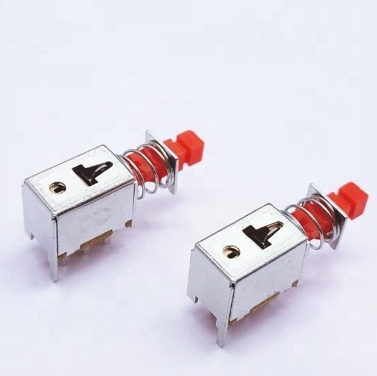 Commonly used self-locking key switch PS-22F04 unlocked 6-pin horizontal Button A03 straight key switch