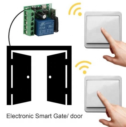 12V one channel wireless remote control switch Rounded 86 type wall control switch Smart home electronic door light