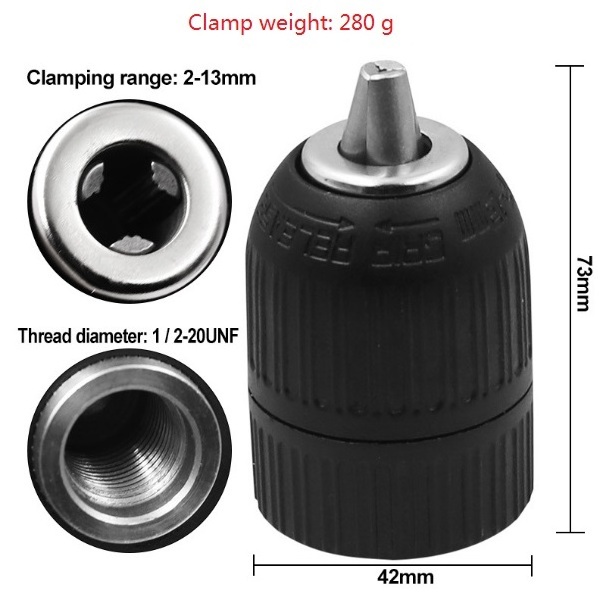 SDS Hammer Conversion Electric Drill Hand Tight Clamping Head 2-13MM Electric Drill Clamping Head Three Jaw Clamping Head