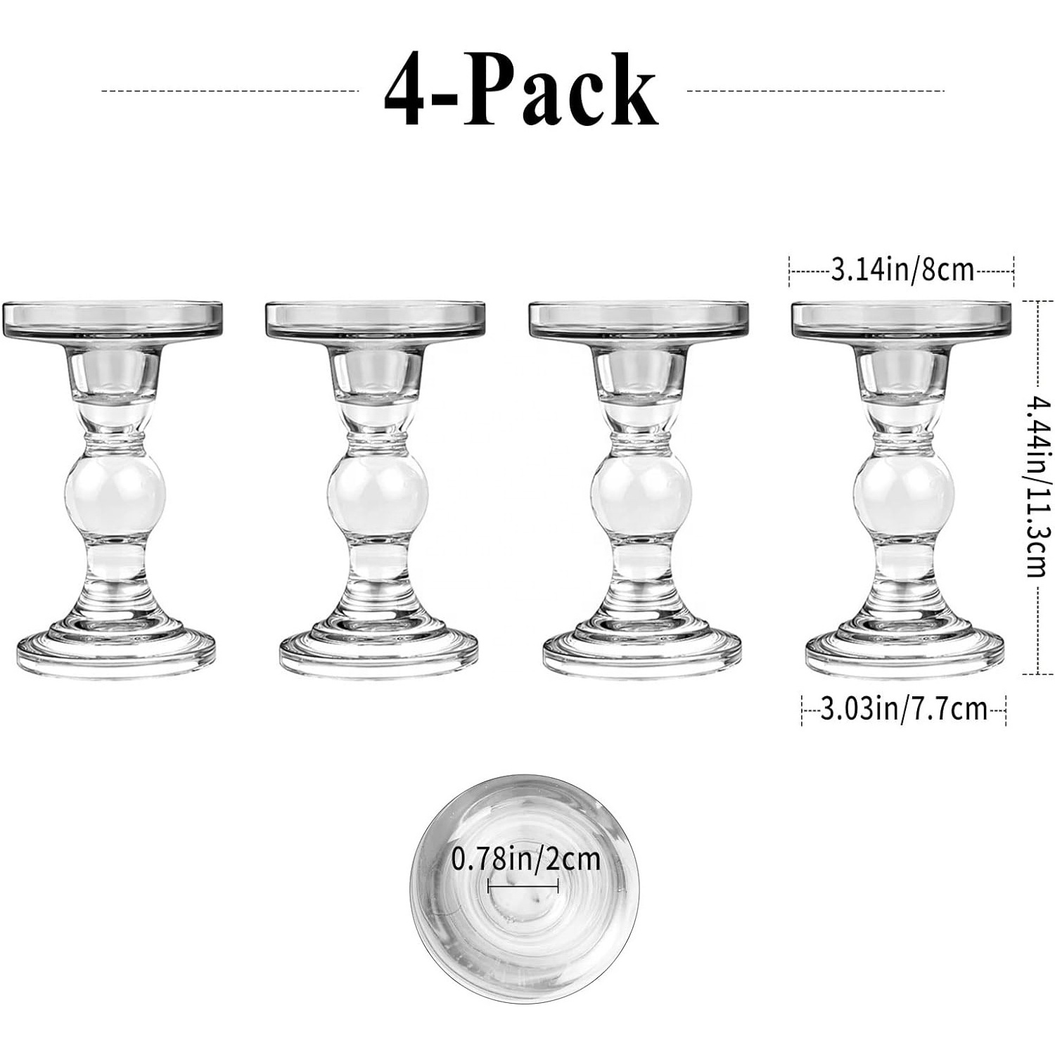 Custom Glass Candle Stand Candlestick Crystal Tea Light Holder Clear Transparent Candle Jars Room Decoration Glass Candle Holder