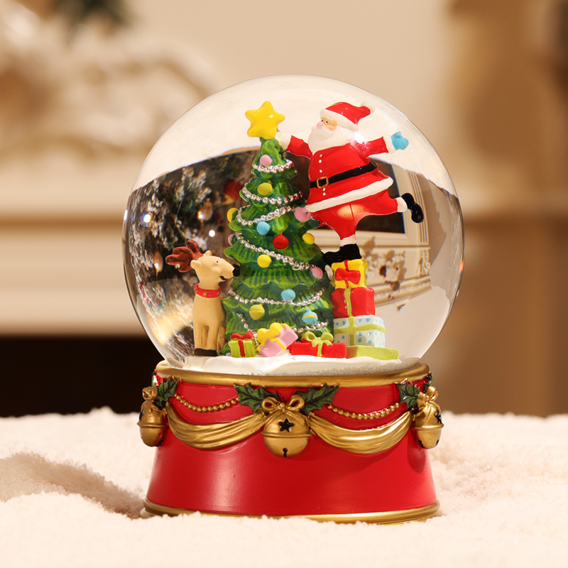 Custom Resin Snow Globe Santa Claus Water Globe Glass Blowing Snow Gift Tree Room Decoration Gift Souvenir Christmas Snow Globe