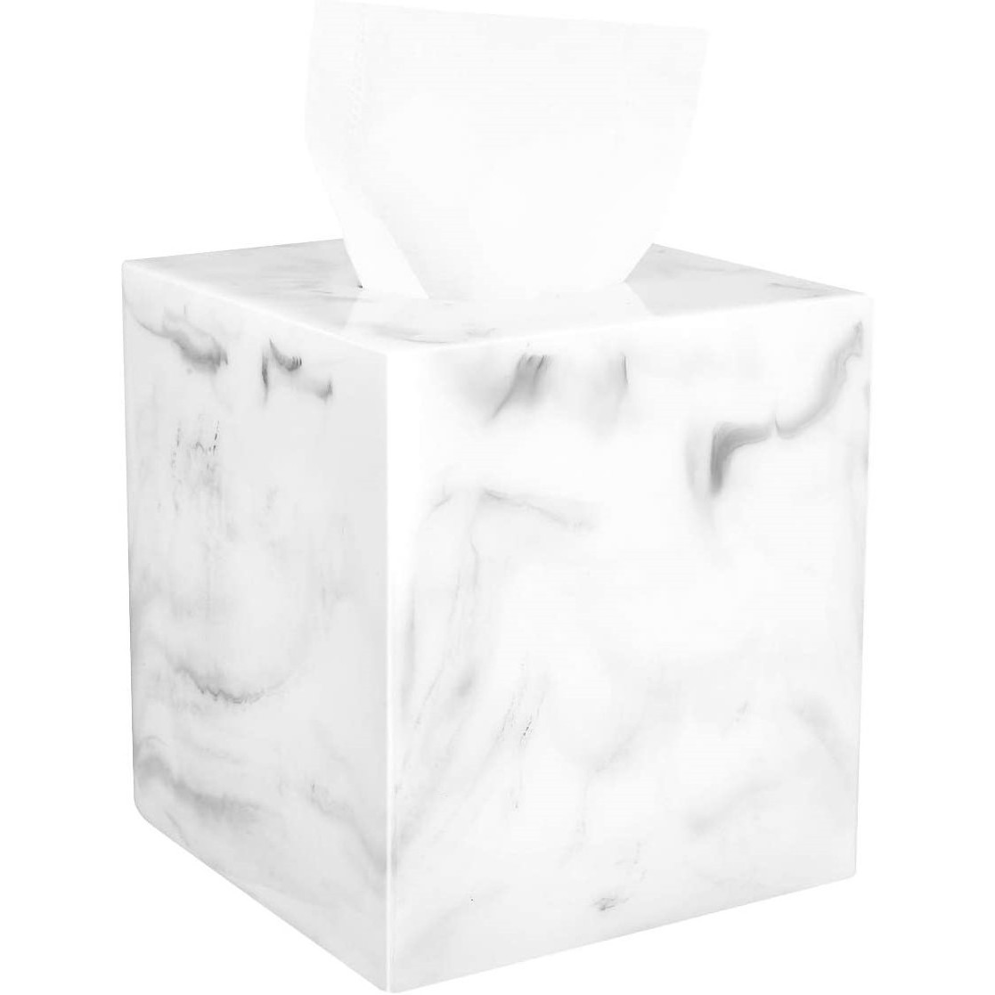 Custom Resin Tissue Box Cover Modern Square Paper Facial Tissue Napkin Dispenser Case Polyresin Magnetic Tissue Holder