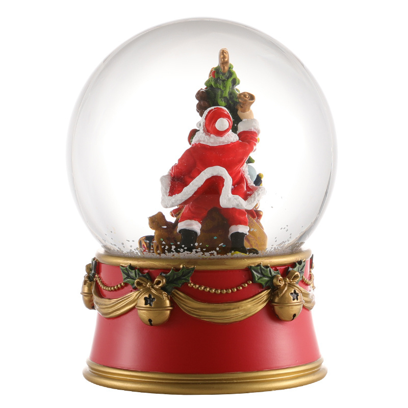 Custom Resin Snow Globe Santa Claus Water Globe Glass Blowing Snow Gift Tree Room Decoration Gift Souvenir Christmas Snow Globe