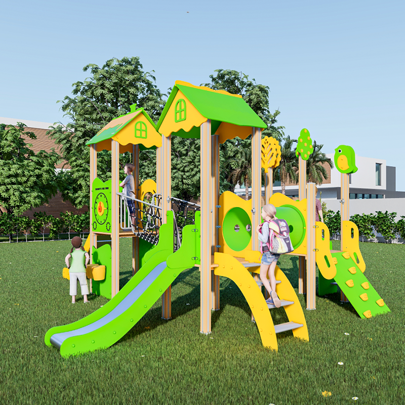 commercial children's outdoor playground PE plastic board slide with function panels