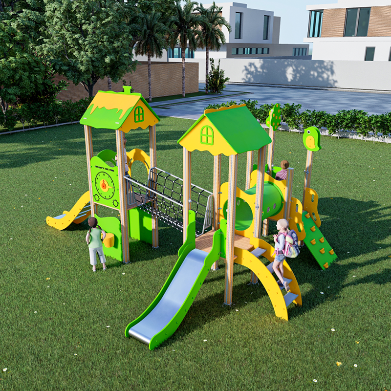 commercial children's outdoor playground PE plastic board slide with function panels