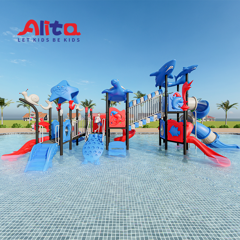 pool party kids playground water use slide customized outdoor amusement equipment plastic slide