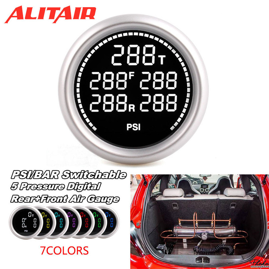 52mm Racing Cars Universal Digital Accuracy Air Pressure Gauge For Car Truck Air ride Lift Suspension Performance System