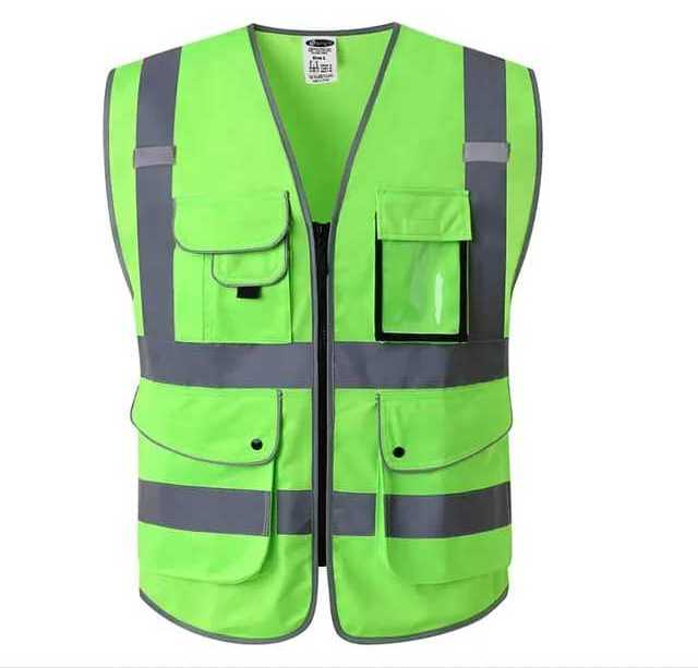 Wholesale High Visibility Black Safety Vest With Zipper Customized Logo Work Wear Black Safety Vest Reflective