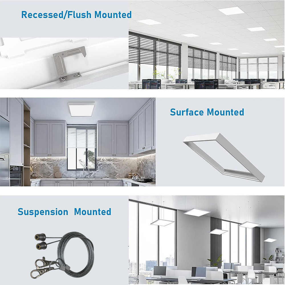 100-347V Dimmable 2x2 FT Commercial Led Panel Light Fixture Recessed Mount Square LED Patented Product