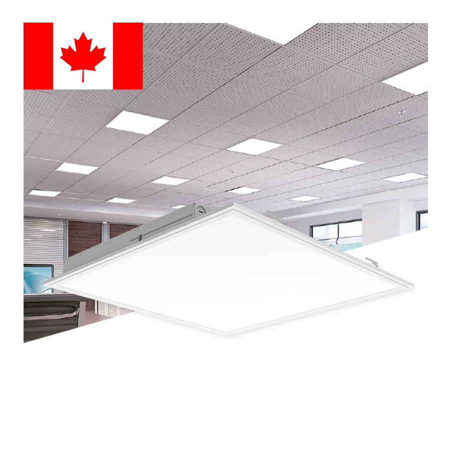 Canada 100-347V 2X2FT 2X4FT LED Panel Light Square Aluminum Body 5 CCT for Office & Hospital Indoor Lighting