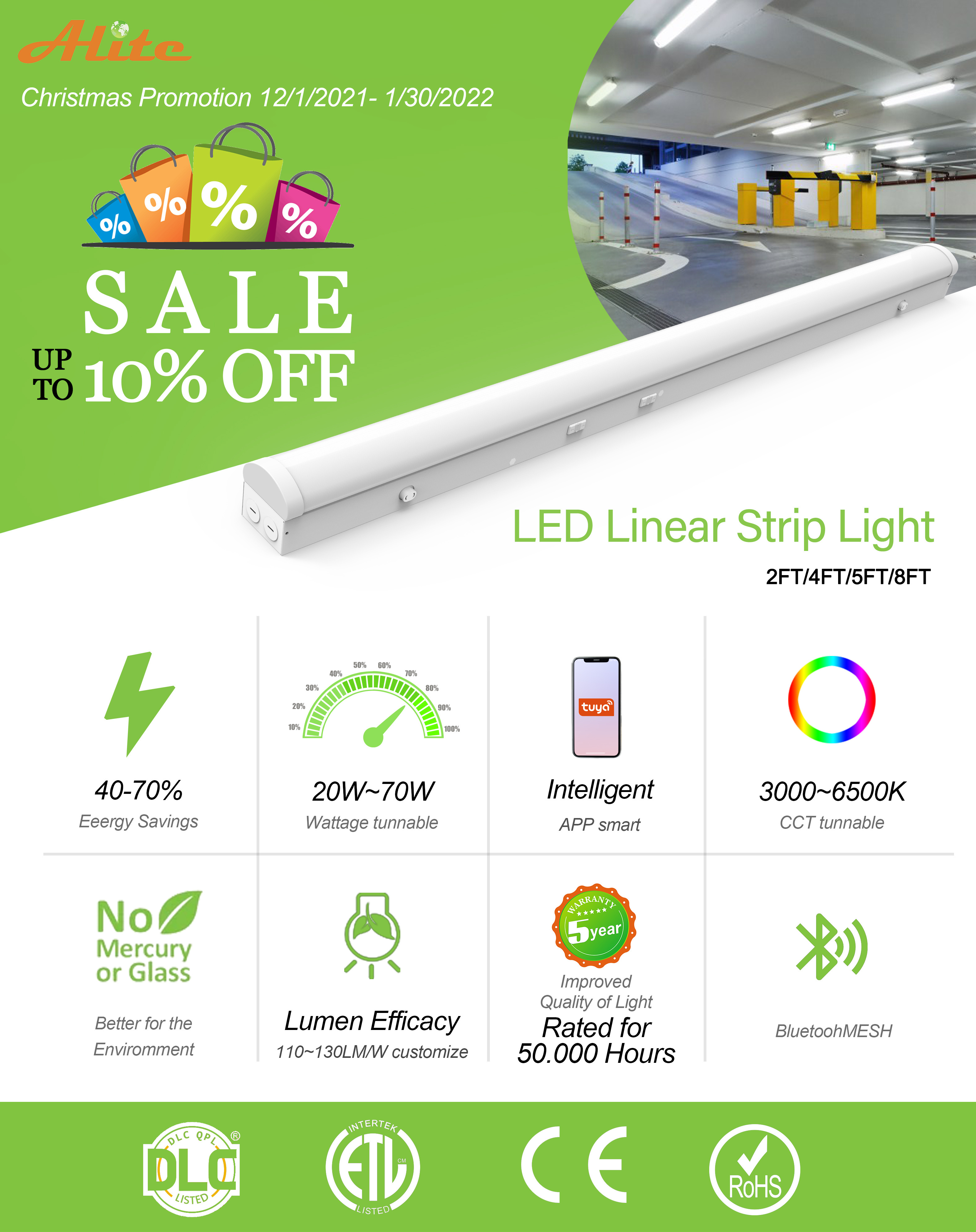 Alite High Quality Certified Celling Intertek Lighting Fixtures Led Linear Strip Light For Indoor Application indoor lighting