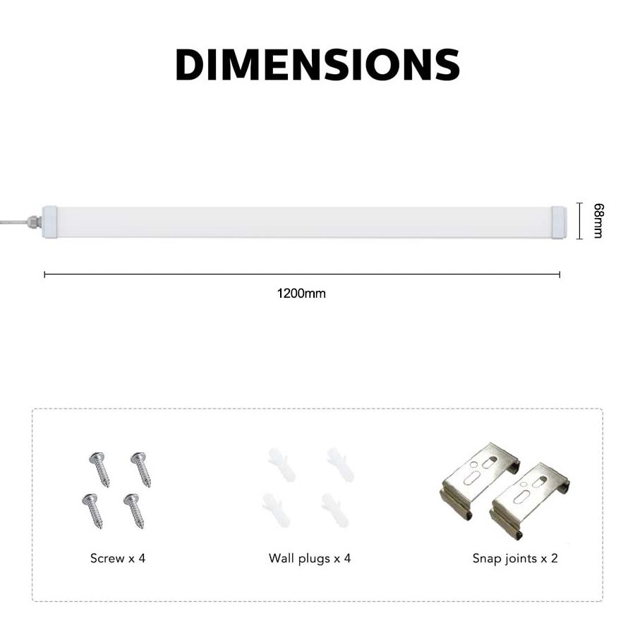 Commercial Engineering PC cover 18w 36w 60w Tubes Light Led Batten Light