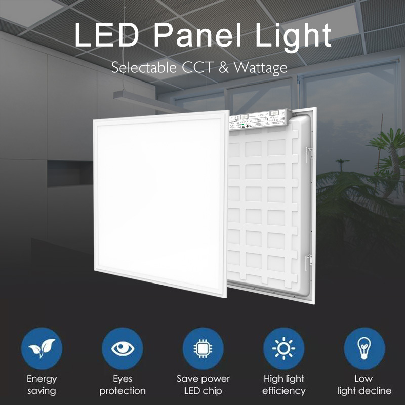 Recessed Wattage Adjustable 30w 36w 600x600 slim square frame flat backlit panel light