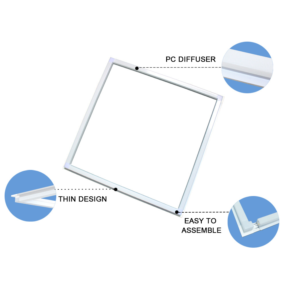 2X2 2X4 CCT Tunable Power Adjustable dimmable custom led recessed RGB frame panel light