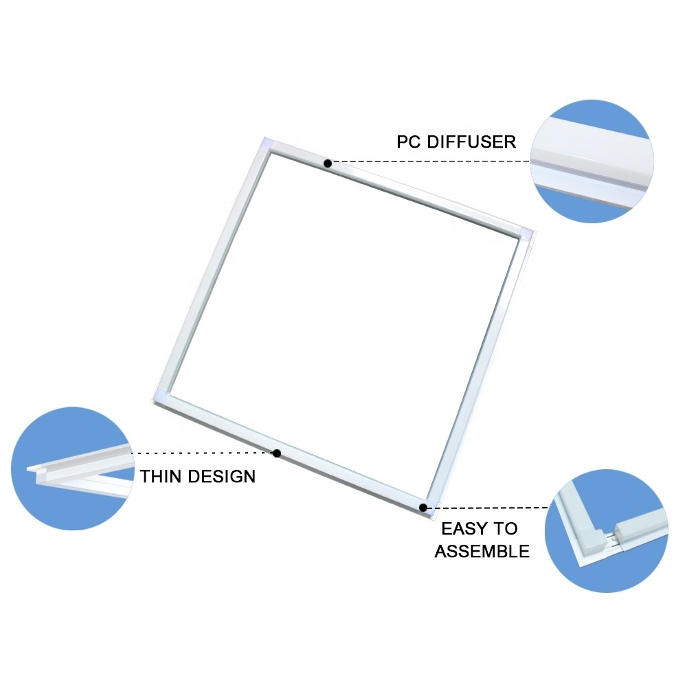 40W 50W Economy small package frame panel lights 60x60 595*595 indoor edge lit border panel light for school