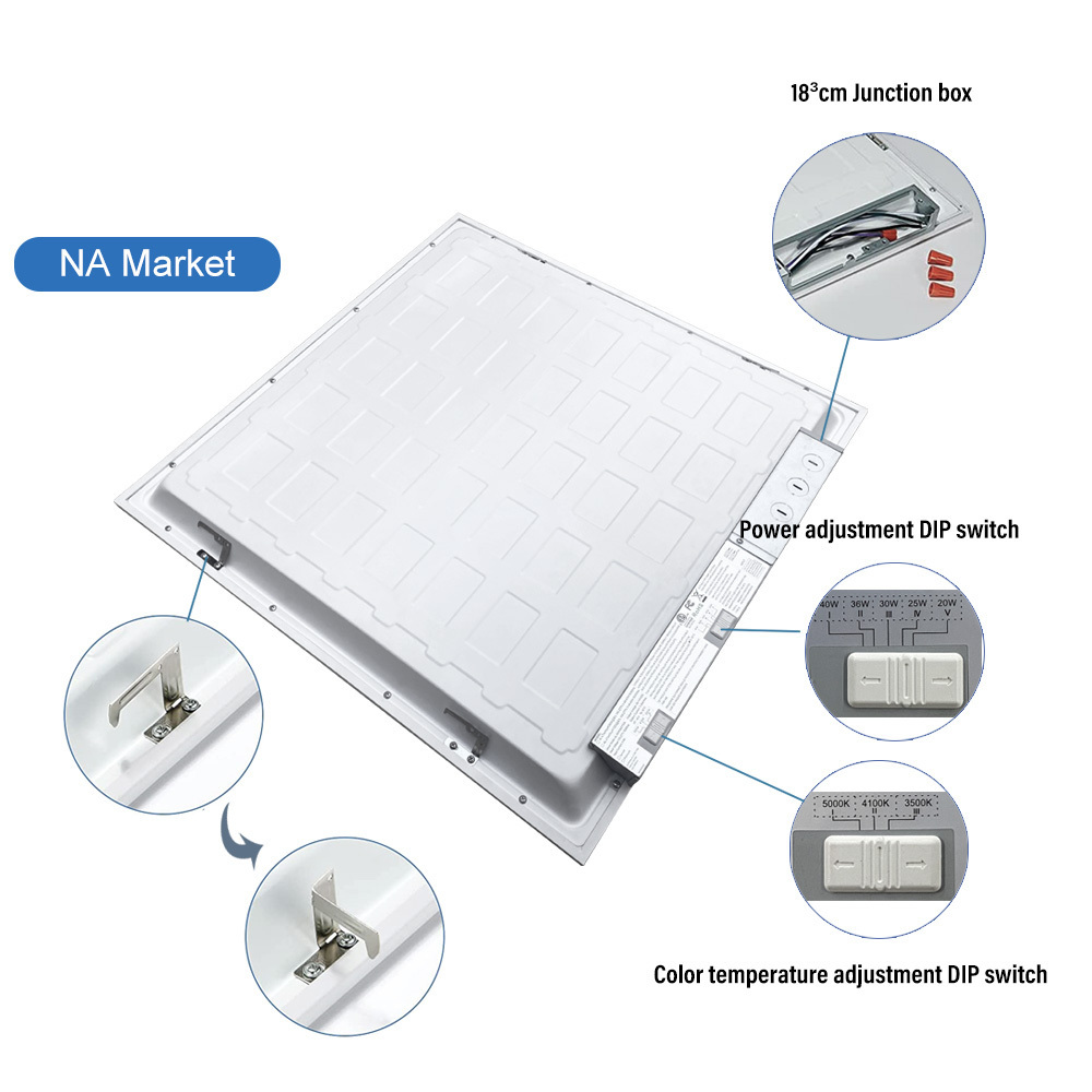 Modern LED Panel Light Commercial Aluminum Alloy Square Slim Frame Flat Backlit Recessed Ceiling Lights for Home Office IP54