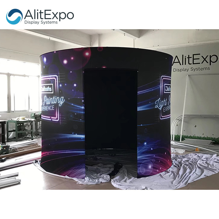 portable aluminum frame tension fabric exhibition changing room