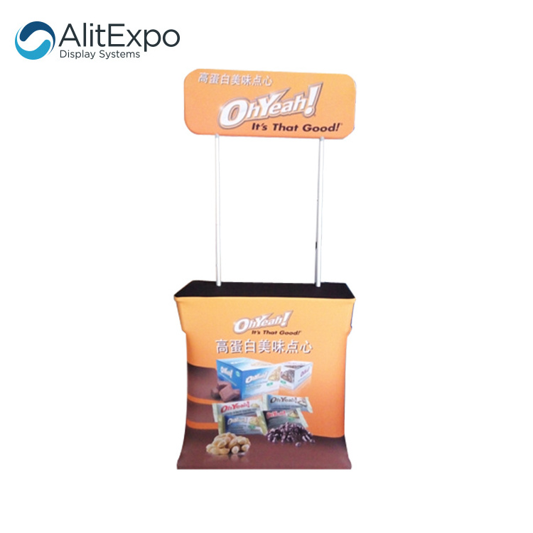 Portable podium promotion tension fabric counters for trade show display