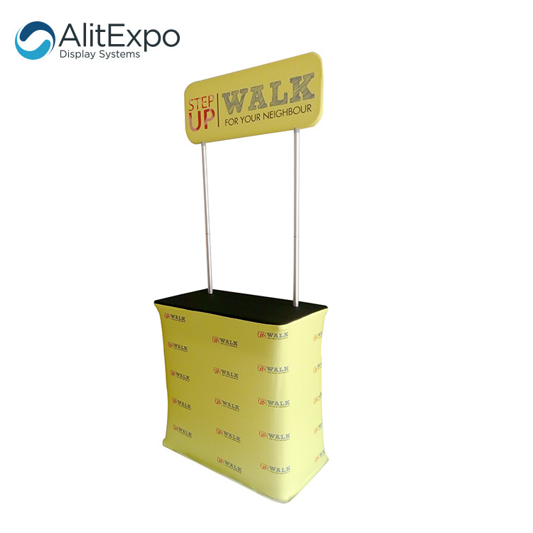 Portable podium promotion tension fabric counters for trade show display