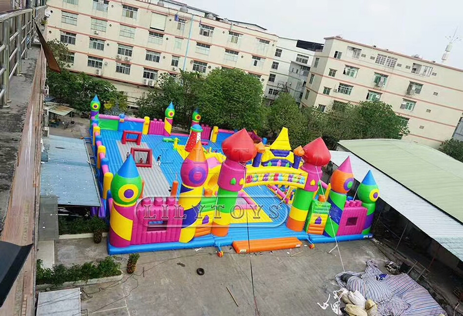 0.55mm pvc inflatable amusement park, outdoor party kids fun park, inflatable indoor playground