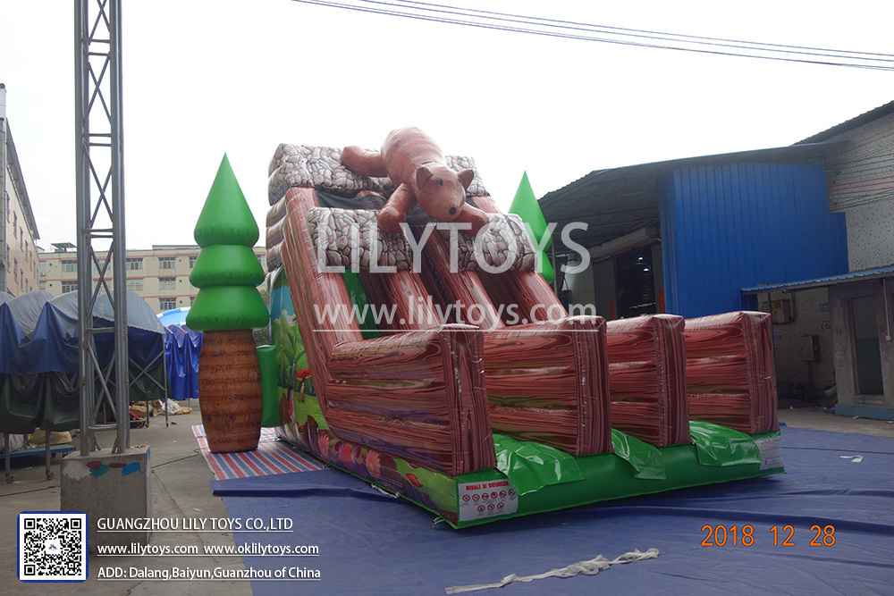 Outdoor Commercial Inflatable Stair Slide, Exciting Giant Inflatable Dry Slide, Tropical dry slide for rental