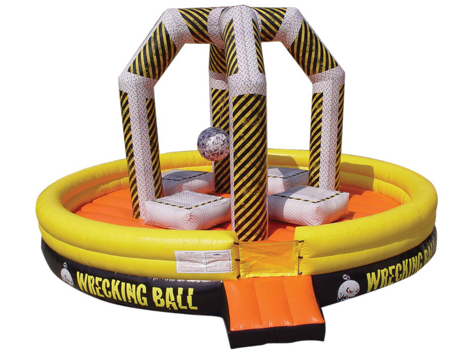 Funny Adult Sport Games 4players Challenge Inflatable Human Demolition Zone Inflatable Wrecking ball For Carnival amusement park